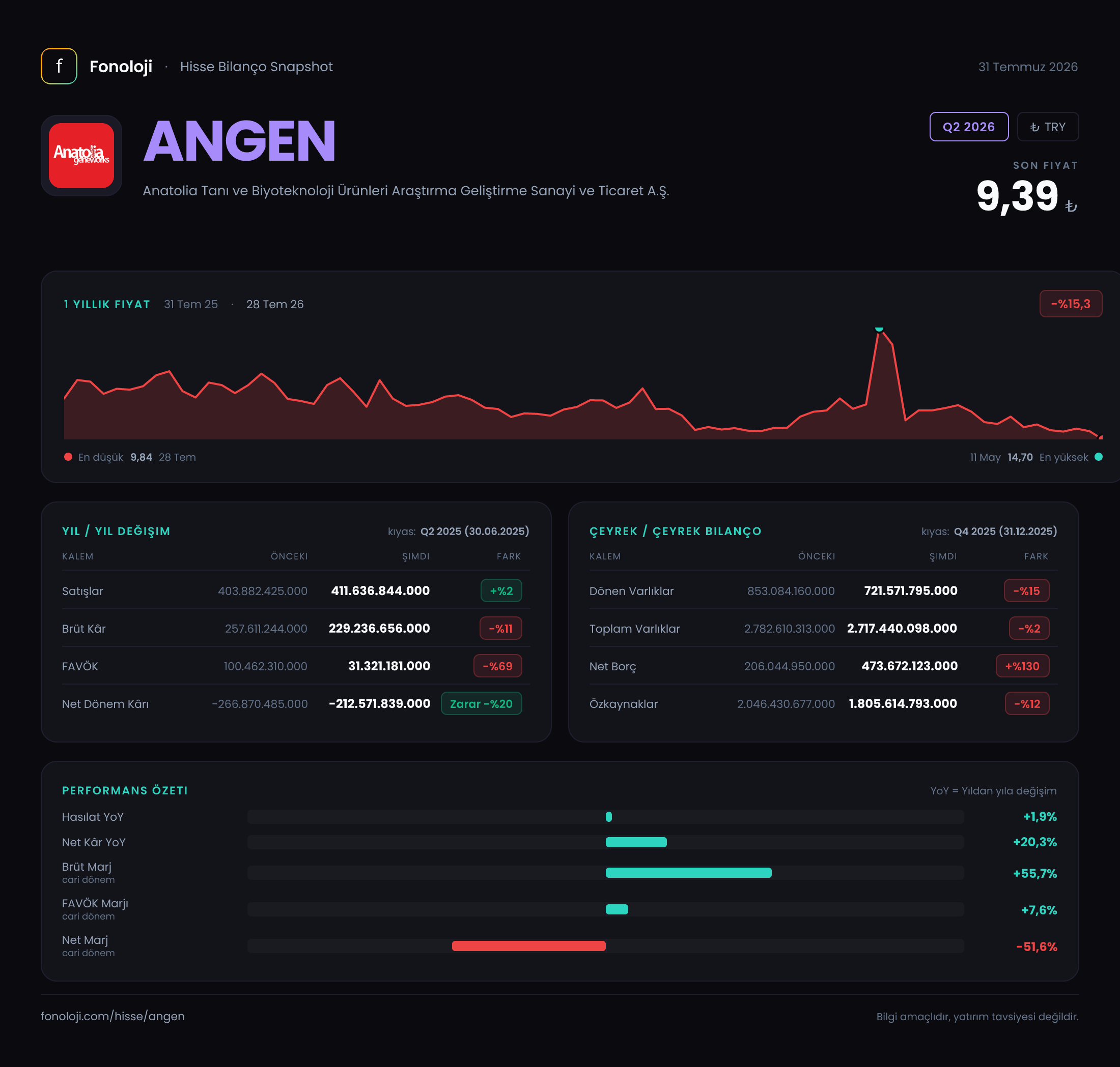 ANGEN Q2 2026 finansal rapor