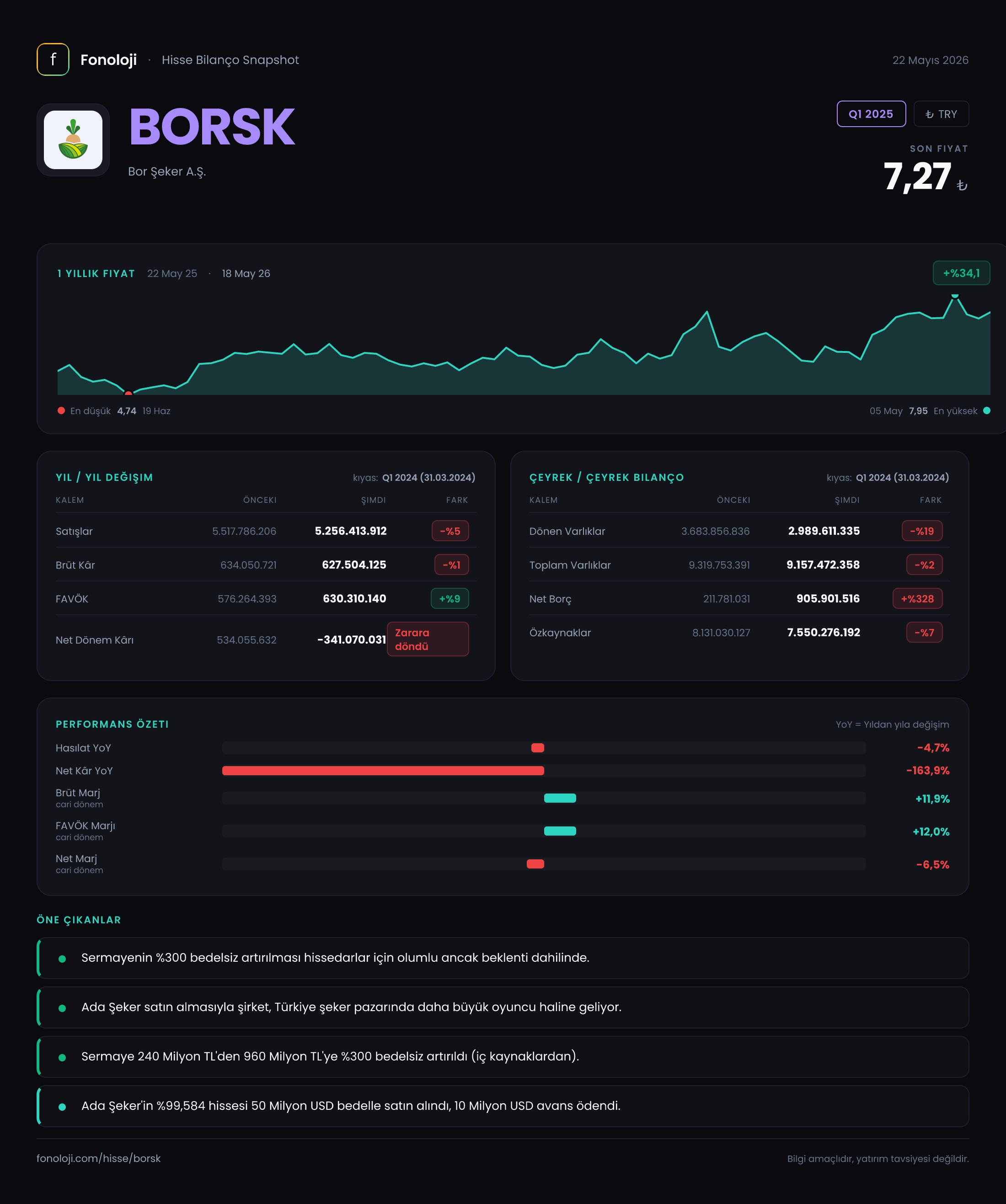 BORSK Q1 2025 finansal rapor