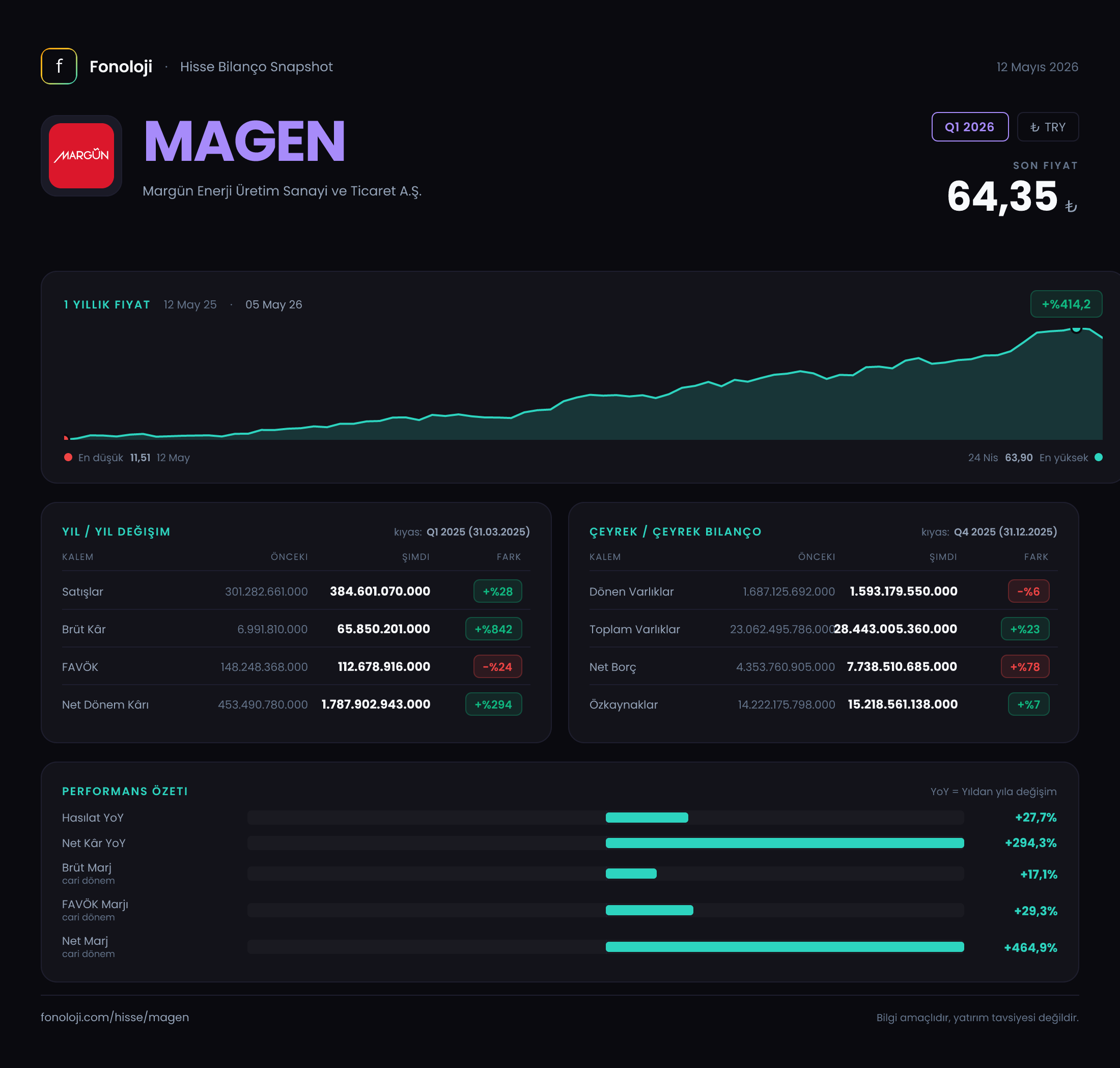 MAGEN Q1 2026 finansal rapor